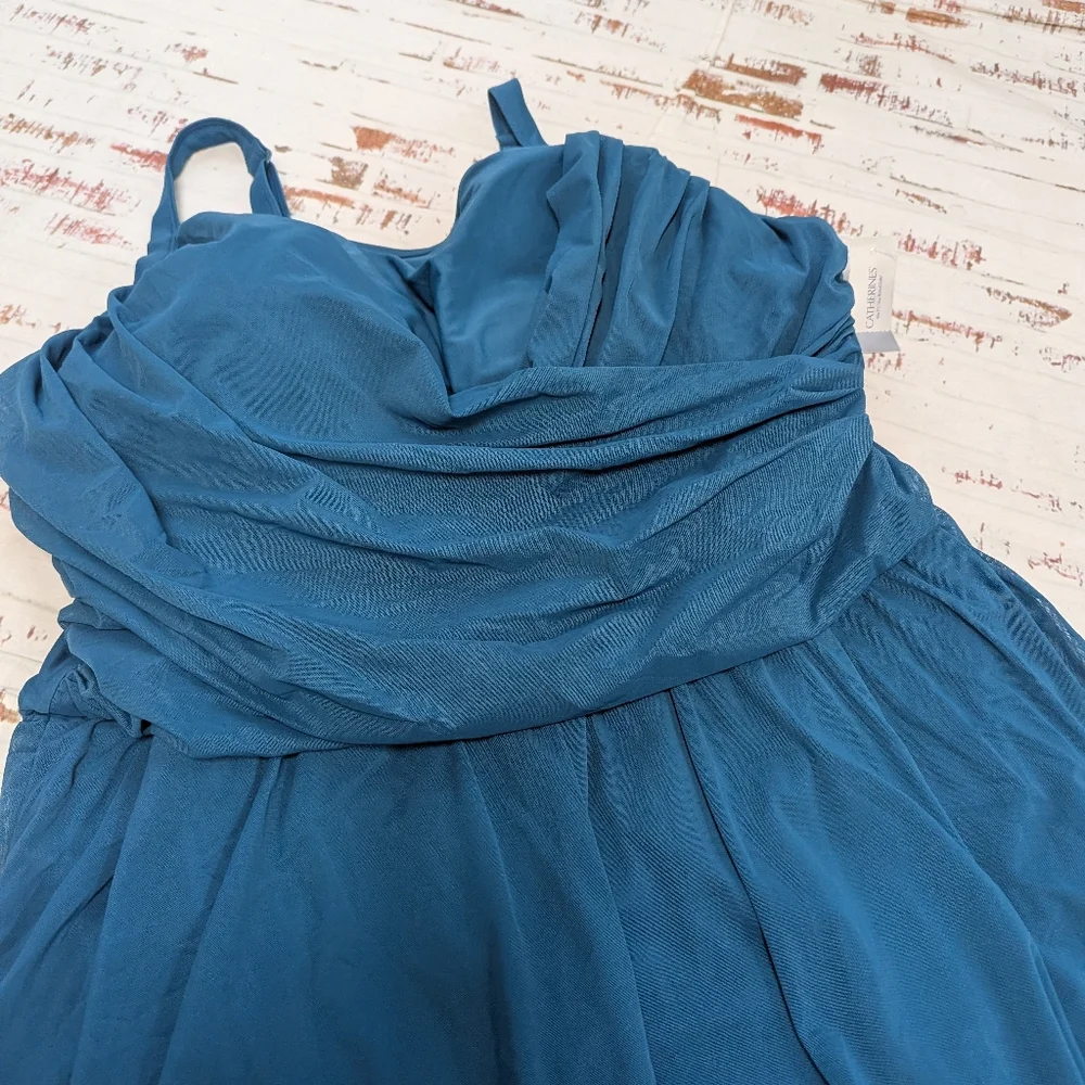 Catherines One Piece Modest Padded Swim Suit With Skirt - Picture 6 of 6